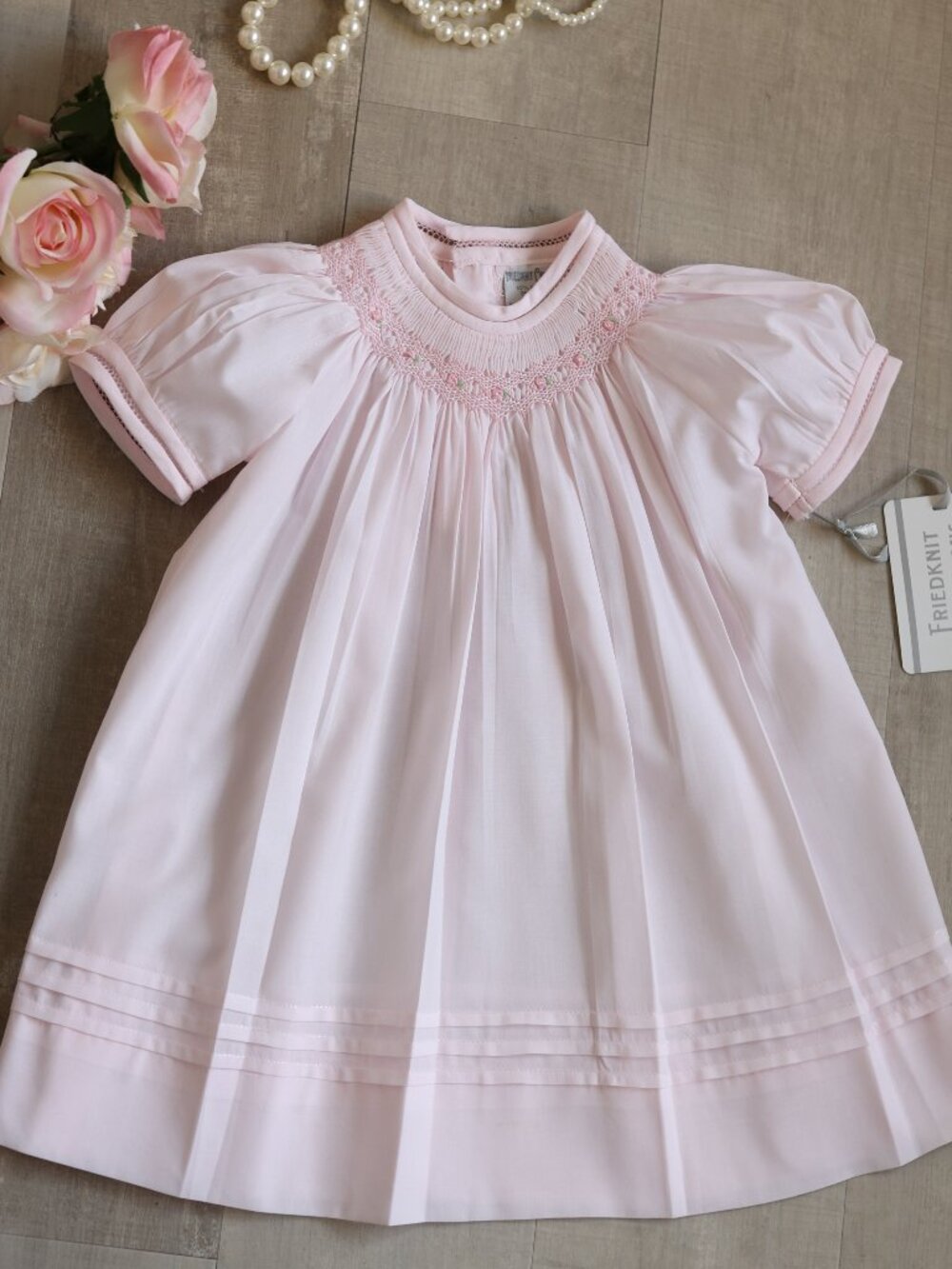 Pink Smocked Heirloom Dress Bishop Pintucks Girls Special Occasion Portrait NWT